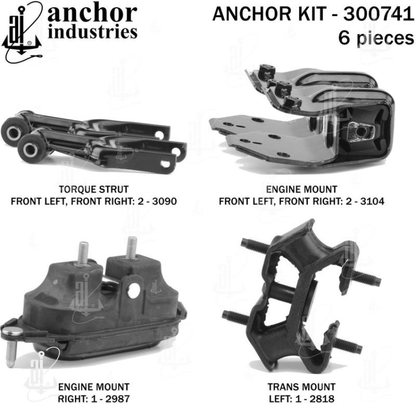 ANCHOR MOUNTS 300741 ENGINE MNT KIT