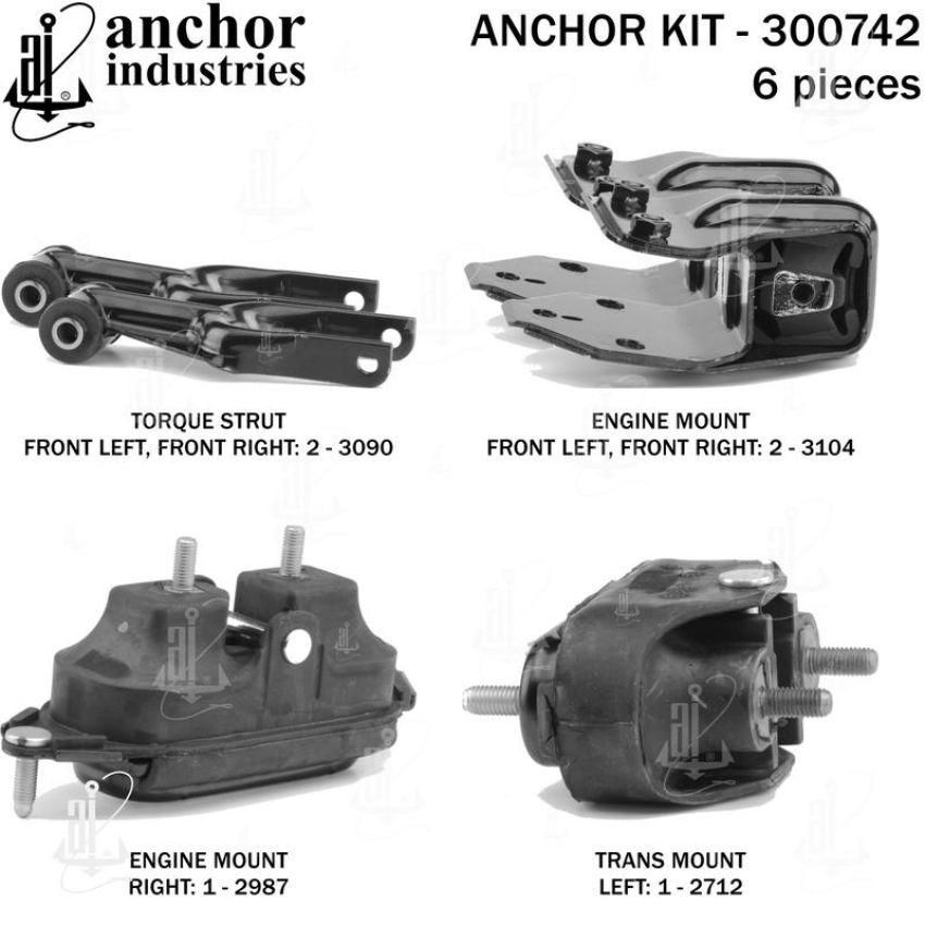 ANCHOR MOUNTS 300742 ENGINE MNT KIT