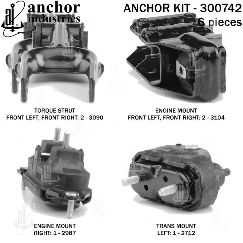 ANCHOR MOUNTS 300742 ENGINE MNT KIT