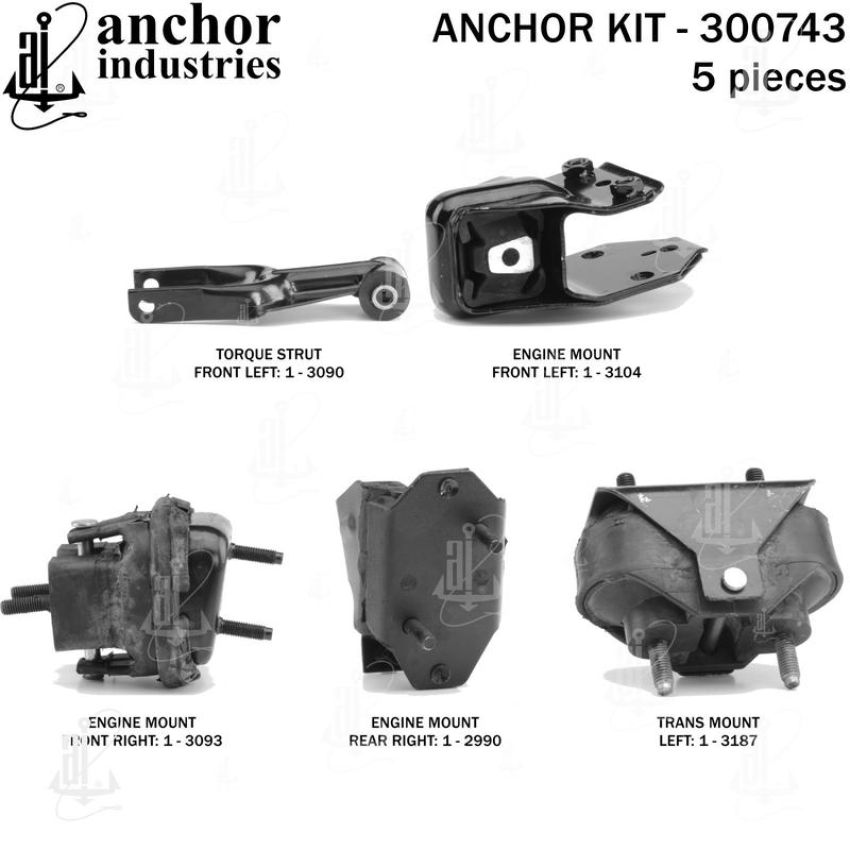 ANCHOR MOUNTS 300743 ENGINE MNT KIT
