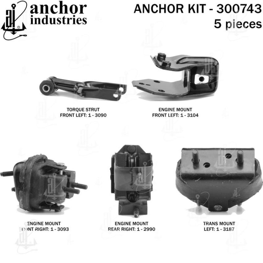 ANCHOR MOUNTS 300743 ENGINE MNT KIT