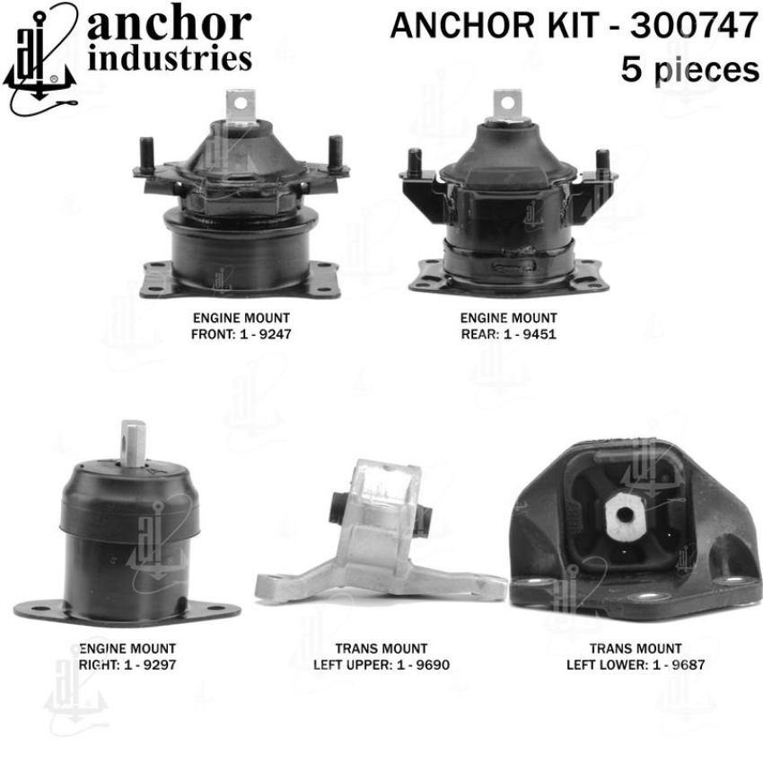 ANCHOR MOUNTS 300747 ENGINE MNT KIT