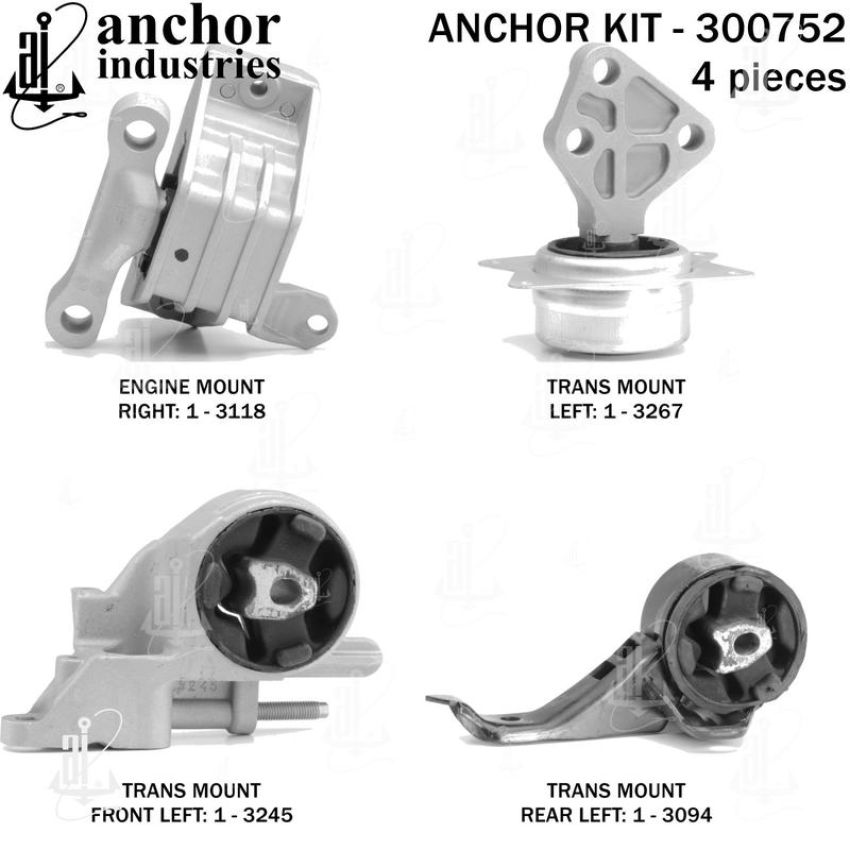 ANCHOR MOUNTS 300752 ENGINE MNT KIT