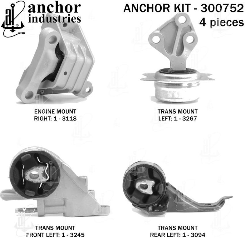ANCHOR MOUNTS 300752 ENGINE MNT KIT