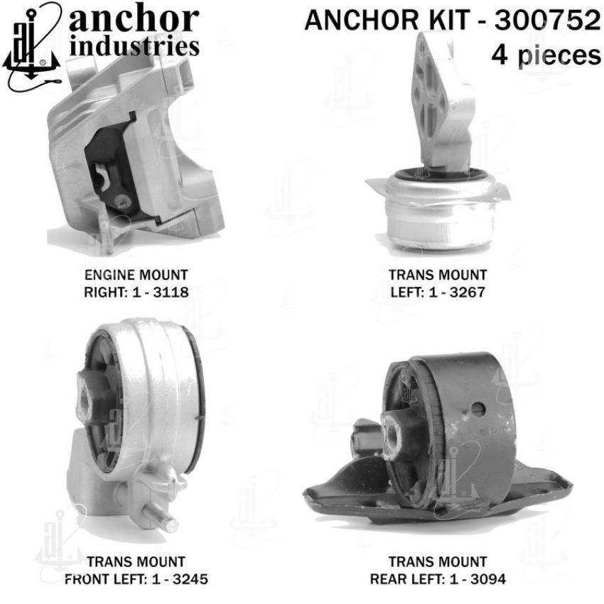 ANCHOR MOUNTS 300752 ENGINE MNT KIT