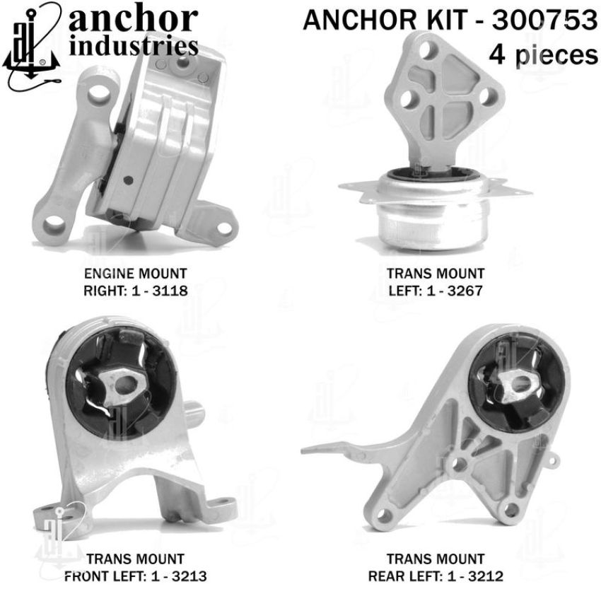 ANCHOR MOUNTS 300753 ENGINE MNT KIT