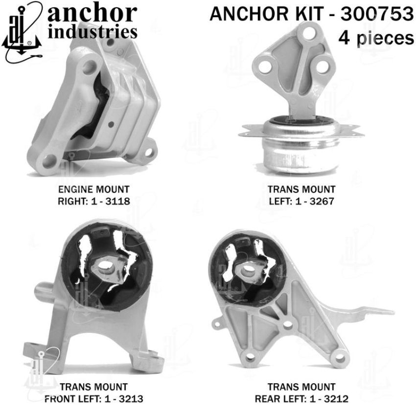 ANCHOR MOUNTS 300753 ENGINE MNT KIT