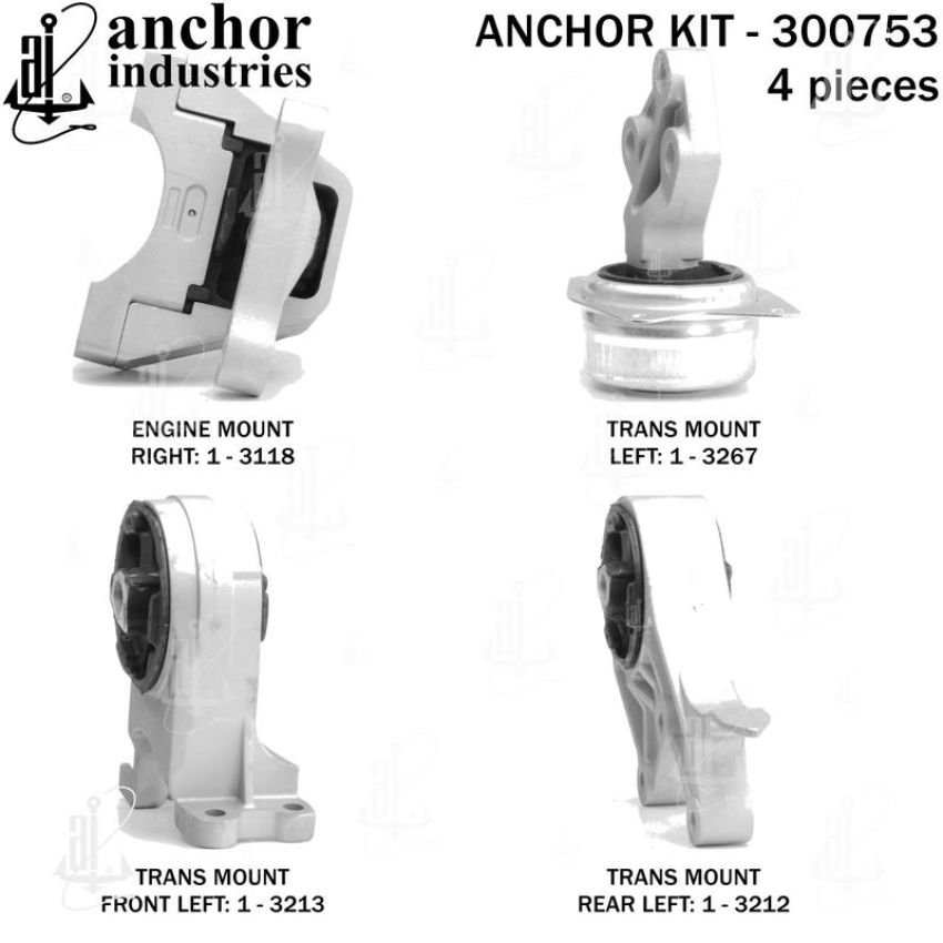 ANCHOR MOUNTS 300753 ENGINE MNT KIT