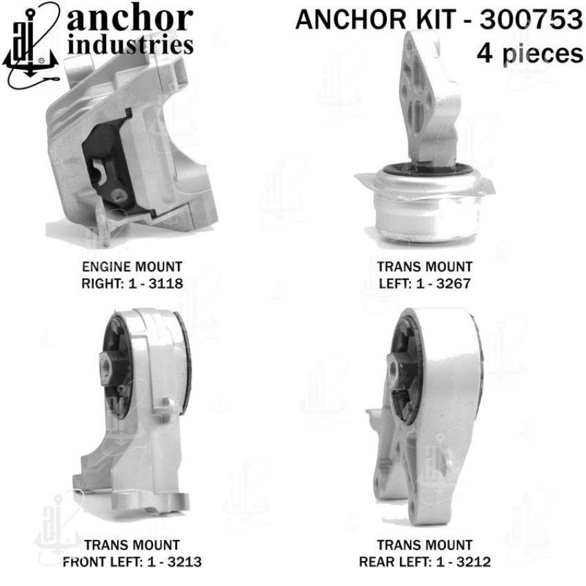 ANCHOR MOUNTS 300753 ENGINE MNT KIT