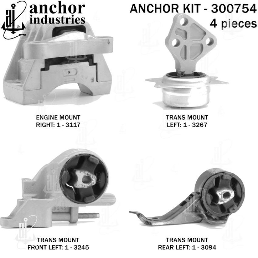 ANCHOR MOUNTS 300754 ENGINE MNT KIT