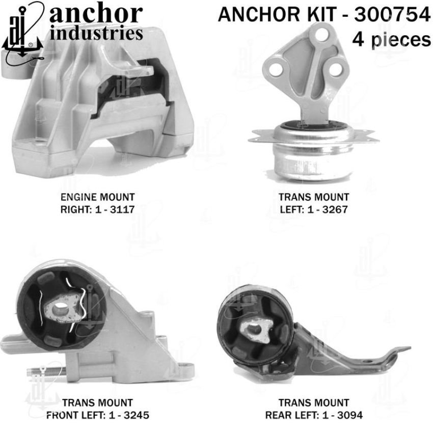 ANCHOR MOUNTS 300754 ENGINE MNT KIT