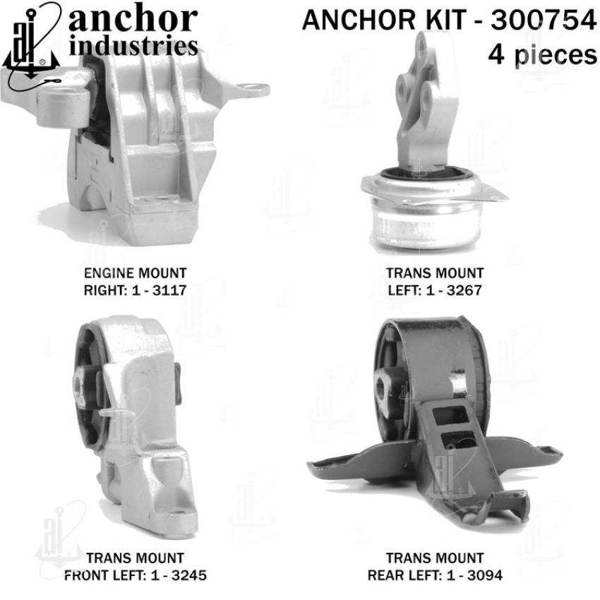 ANCHOR MOUNTS 300754 ENGINE MNT KIT