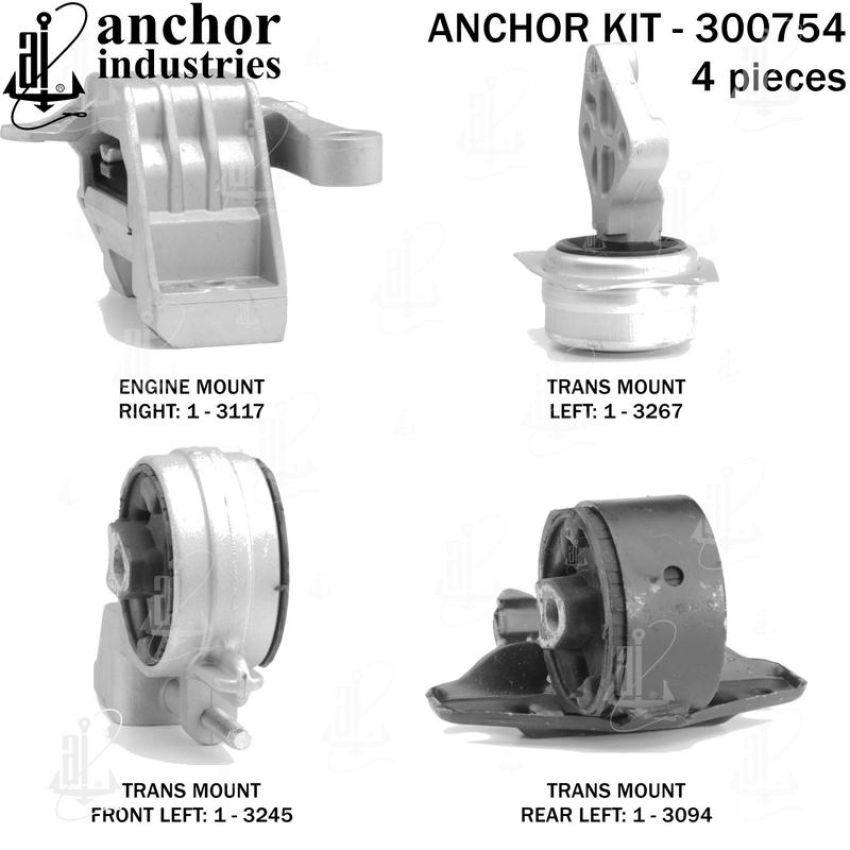 ANCHOR MOUNTS 300754 ENGINE MNT KIT