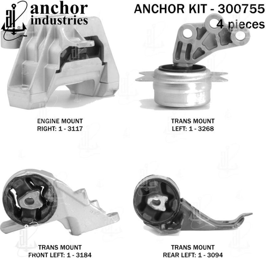 ANCHOR MOUNTS 300755 ENGINE MNT KIT