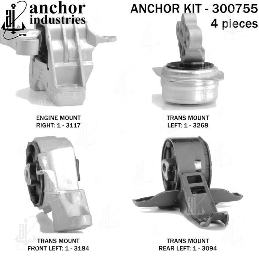ANCHOR MOUNTS 300755 ENGINE MNT KIT