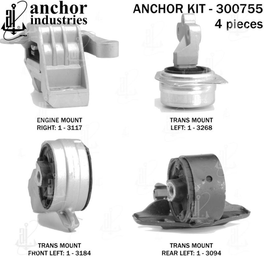 ANCHOR MOUNTS 300755 ENGINE MNT KIT