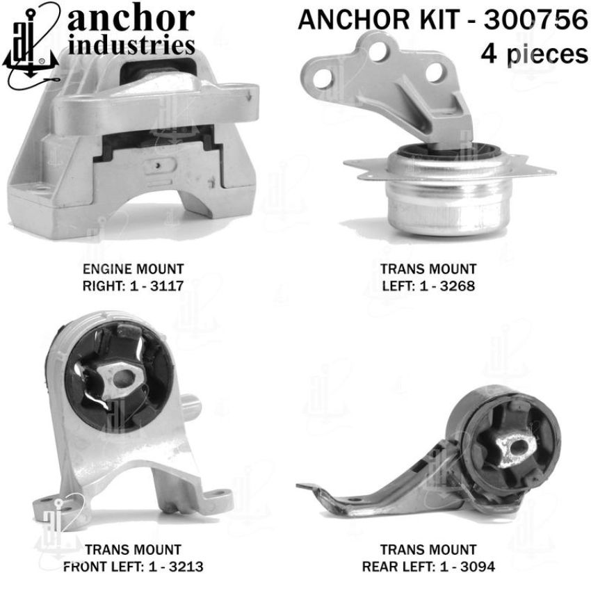 ANCHOR MOUNTS 300756 ENGINE MNT KIT