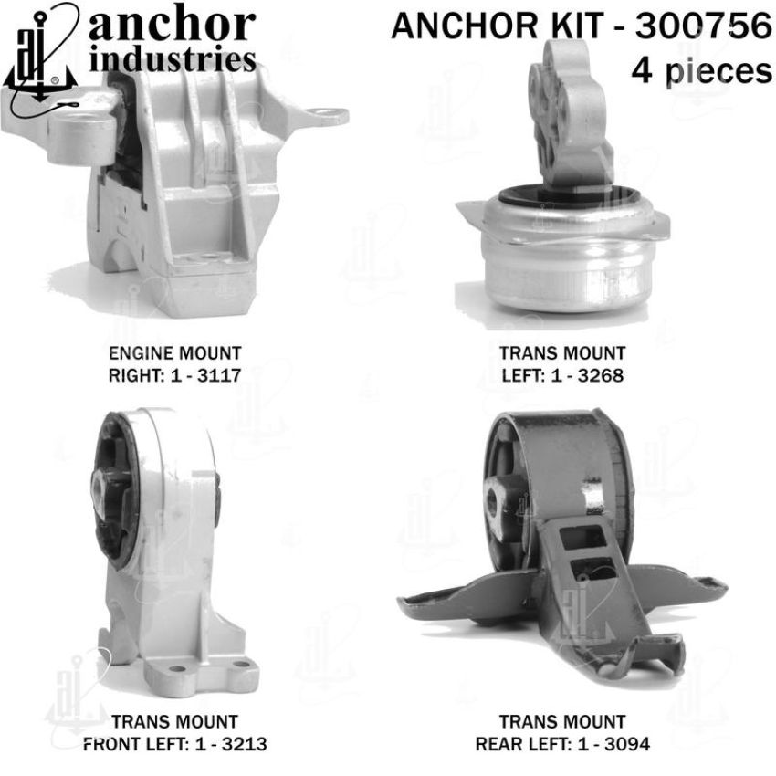 ANCHOR MOUNTS 300756 ENGINE MNT KIT