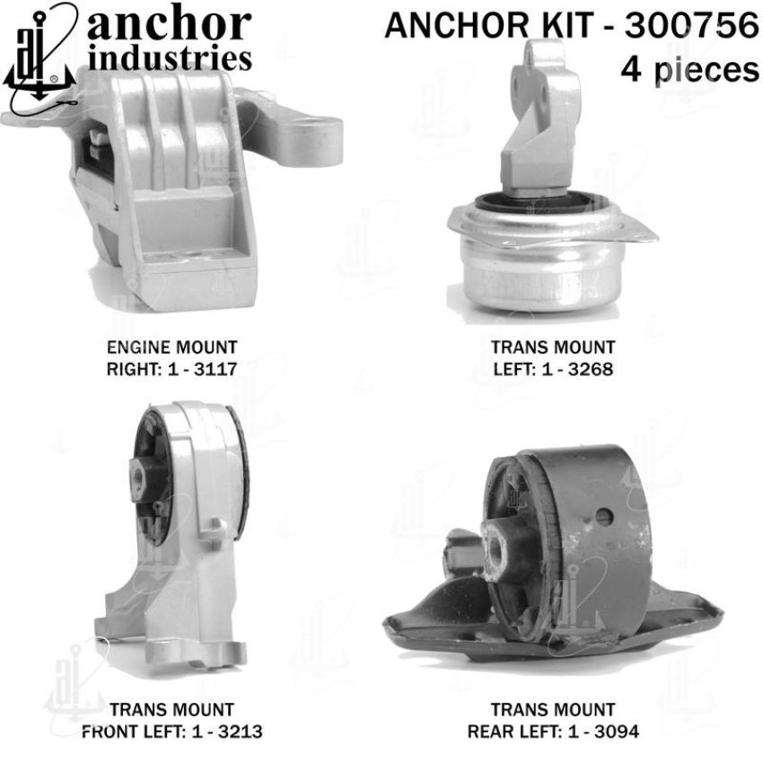 ANCHOR MOUNTS 300756 ENGINE MNT KIT