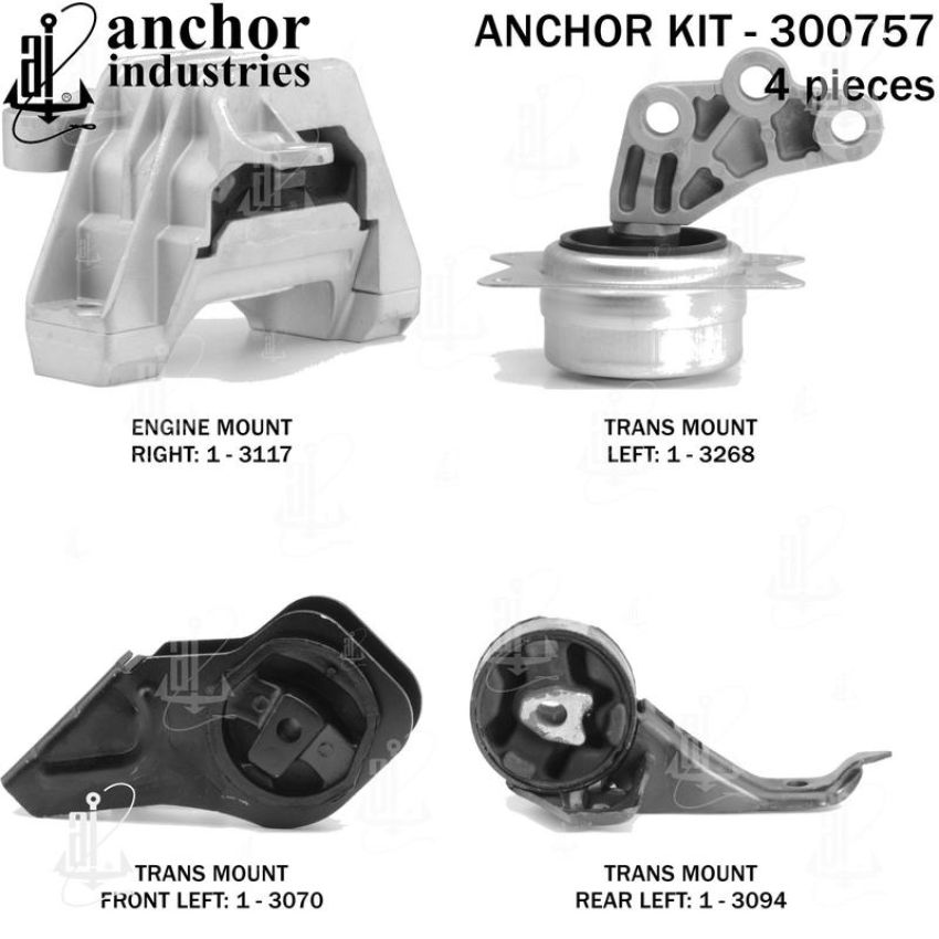 ANCHOR MOUNTS 300757 ENGINE MNT KIT