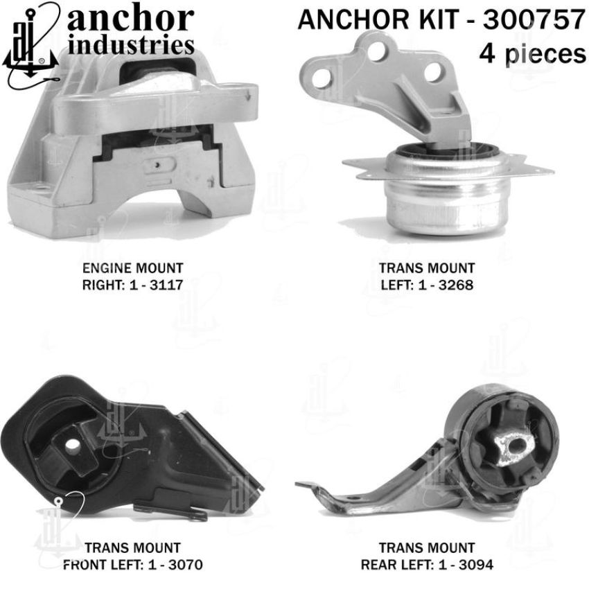 ANCHOR MOUNTS 300757 ENGINE MNT KIT