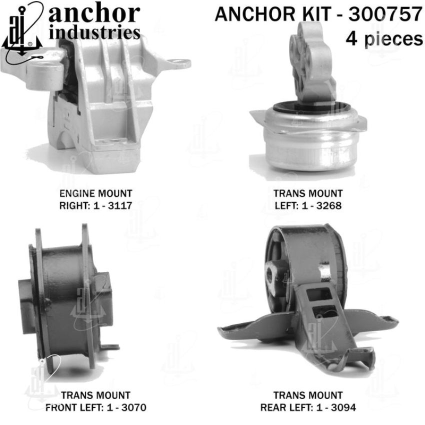 ANCHOR MOUNTS 300757 ENGINE MNT KIT