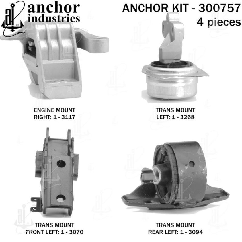 ANCHOR MOUNTS 300757 ENGINE MNT KIT