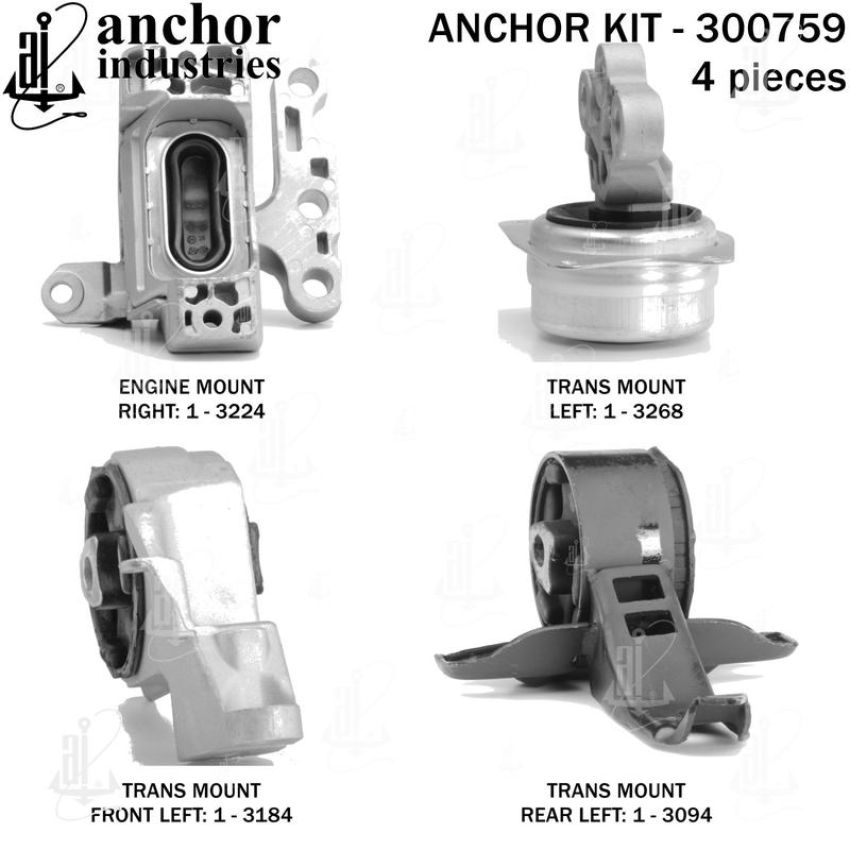ANCHOR MOUNTS 300759 ENGINE MNT KIT