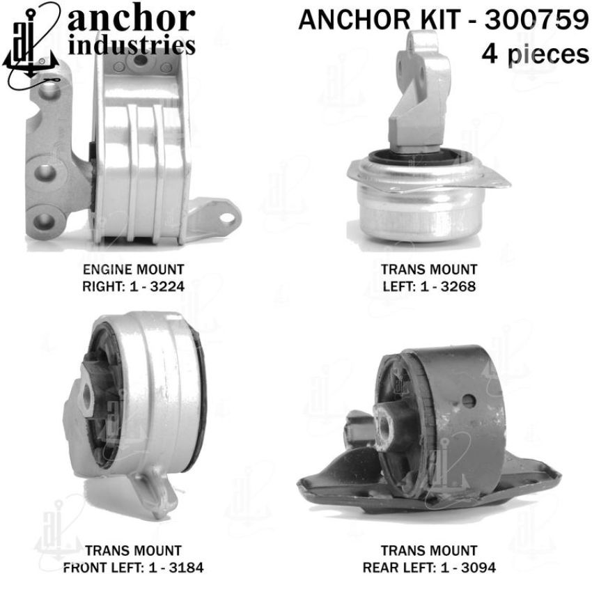 ANCHOR MOUNTS 300759 ENGINE MNT KIT
