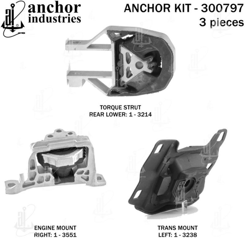 ANCHOR MOUNTS 300797 ENGINE MNT KIT