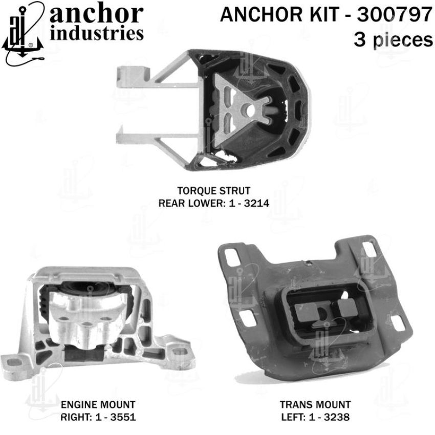 ANCHOR MOUNTS 300797 ENGINE MNT KIT