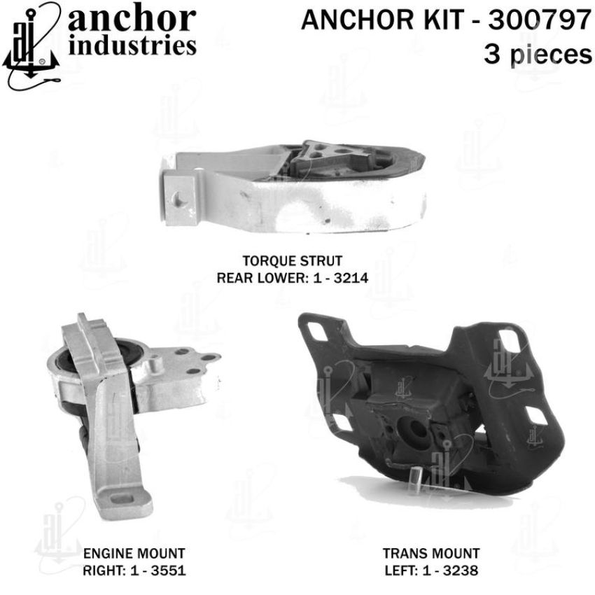 ANCHOR MOUNTS 300797 ENGINE MNT KIT