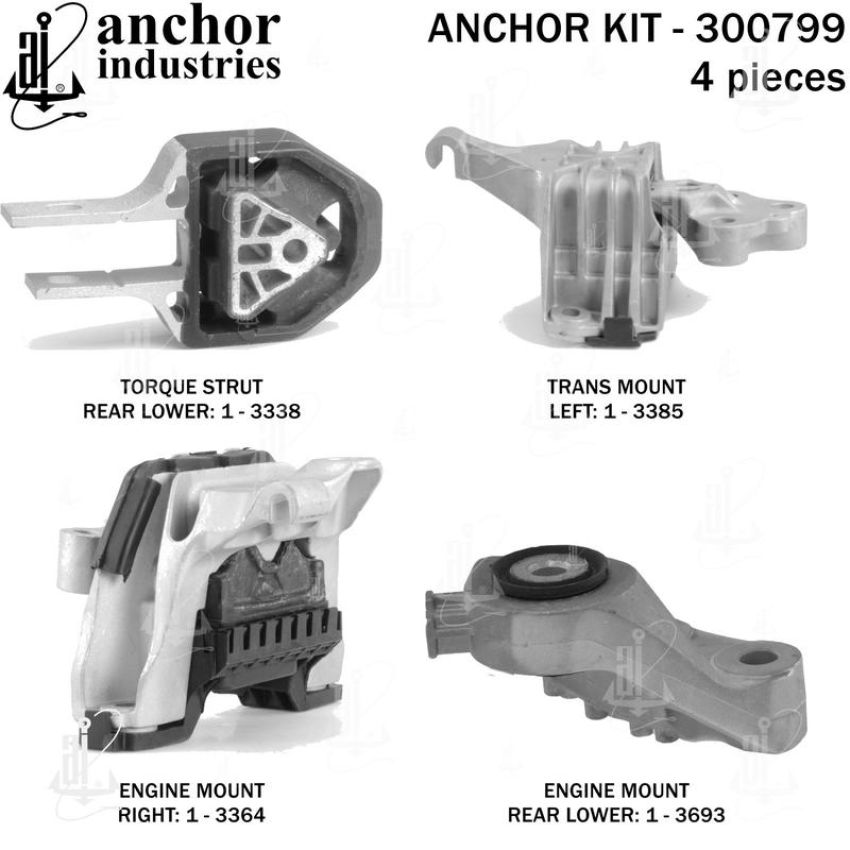 ANCHOR MOUNTS 300799 ENGINE MNT KIT