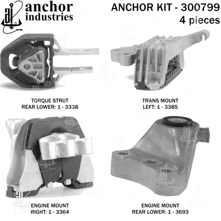ANCHOR MOUNTS 300799 ENGINE MNT KIT