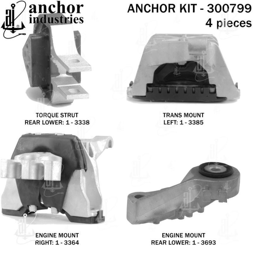 ANCHOR MOUNTS 300799 ENGINE MNT KIT