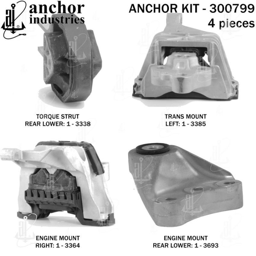 ANCHOR MOUNTS 300799 ENGINE MNT KIT