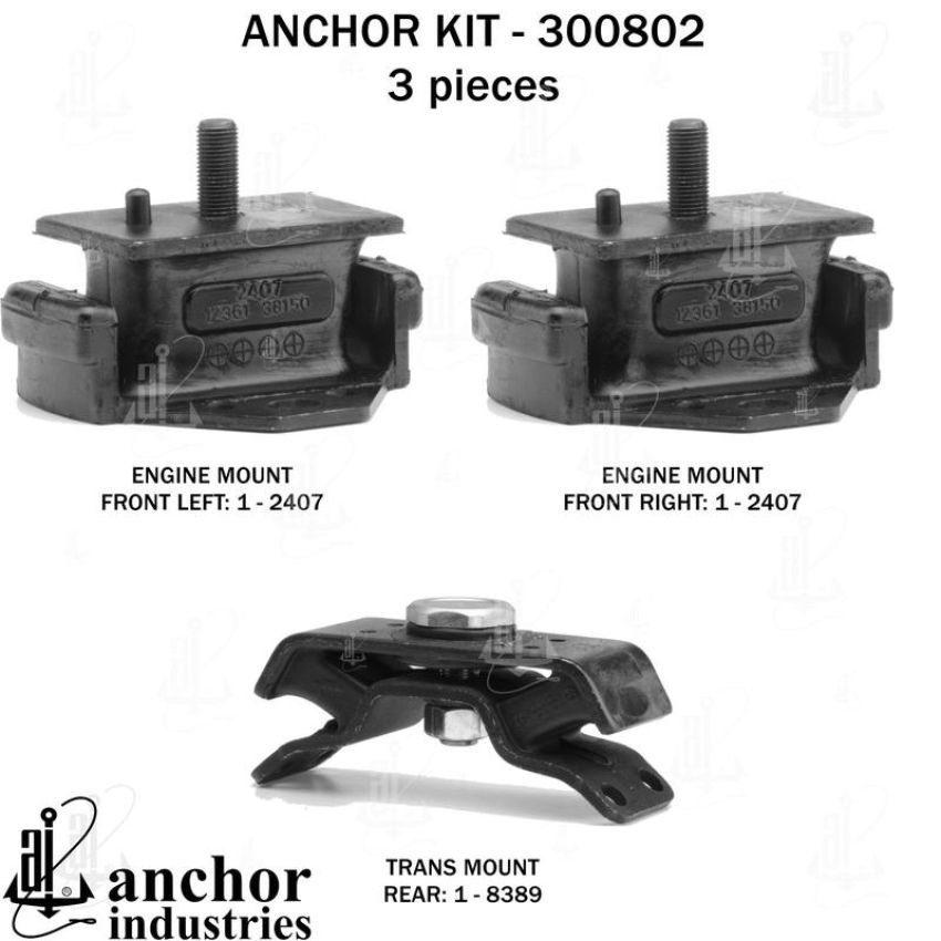 ANCHOR MOUNTS 300802 ENGINE MNT KIT