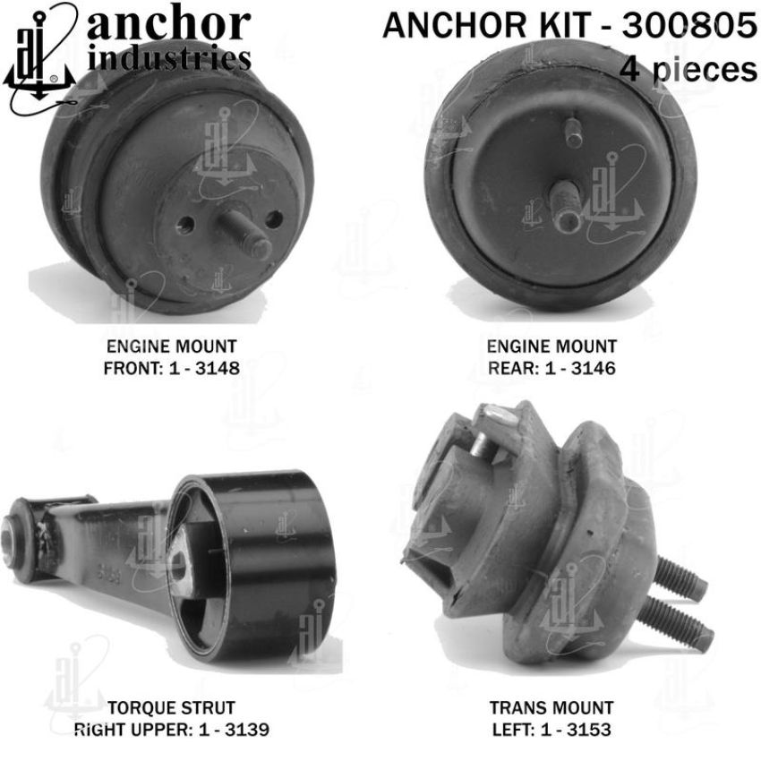 ANCHOR MOUNTS 300805 ENGINE MNT KIT