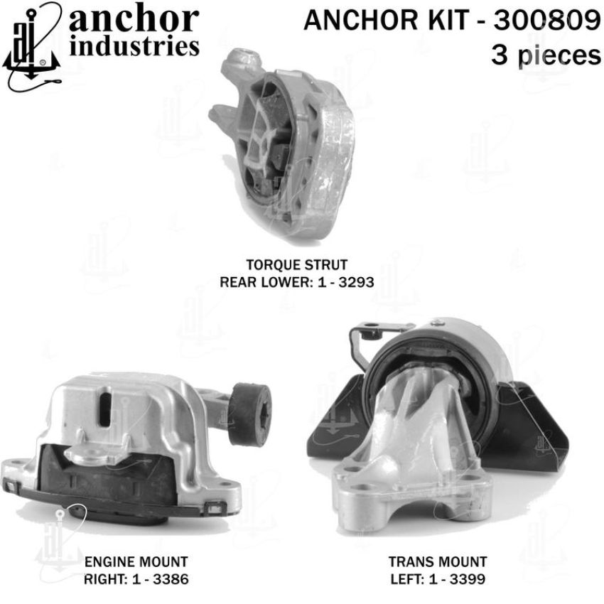 ANCHOR MOUNTS 300809 ENGINE MNT KIT