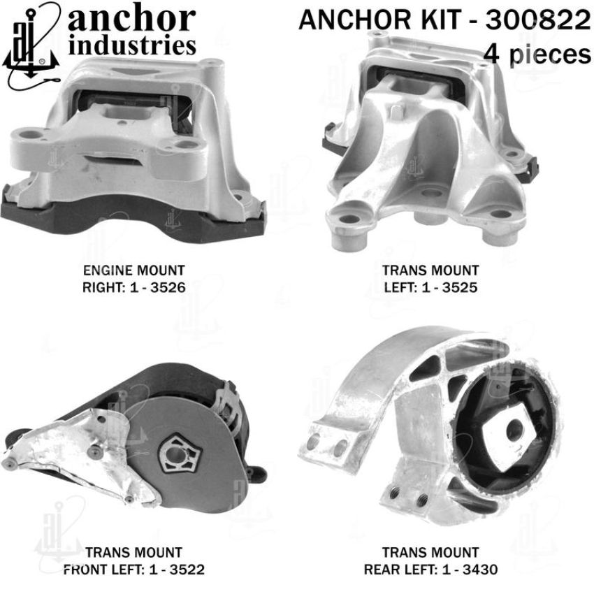 ANCHOR MOUNTS 300822 ENGINE MNT KIT
