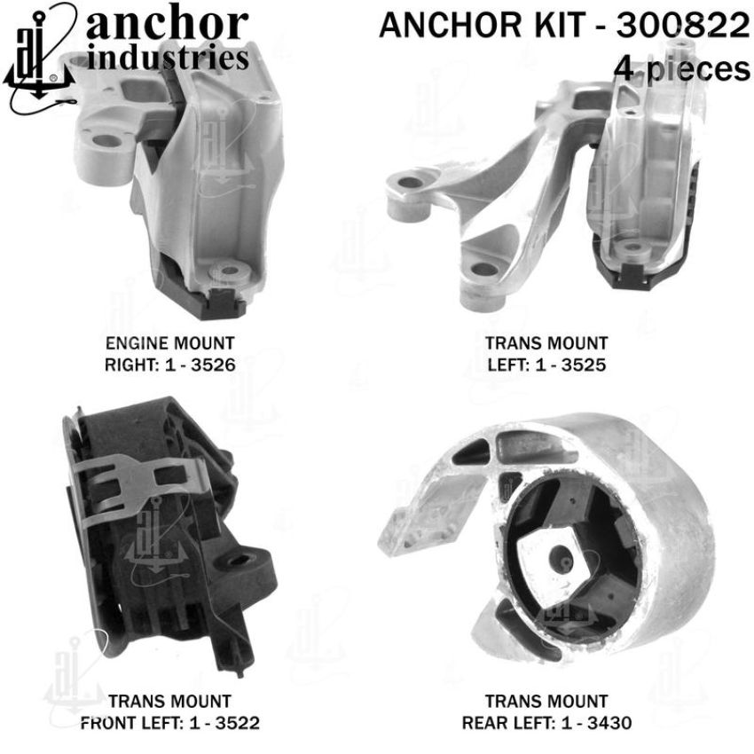 ANCHOR MOUNTS 300822 ENGINE MNT KIT