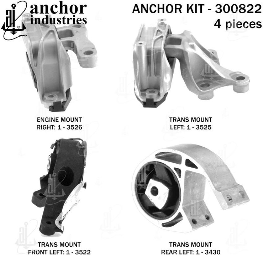 ANCHOR MOUNTS 300822 ENGINE MNT KIT