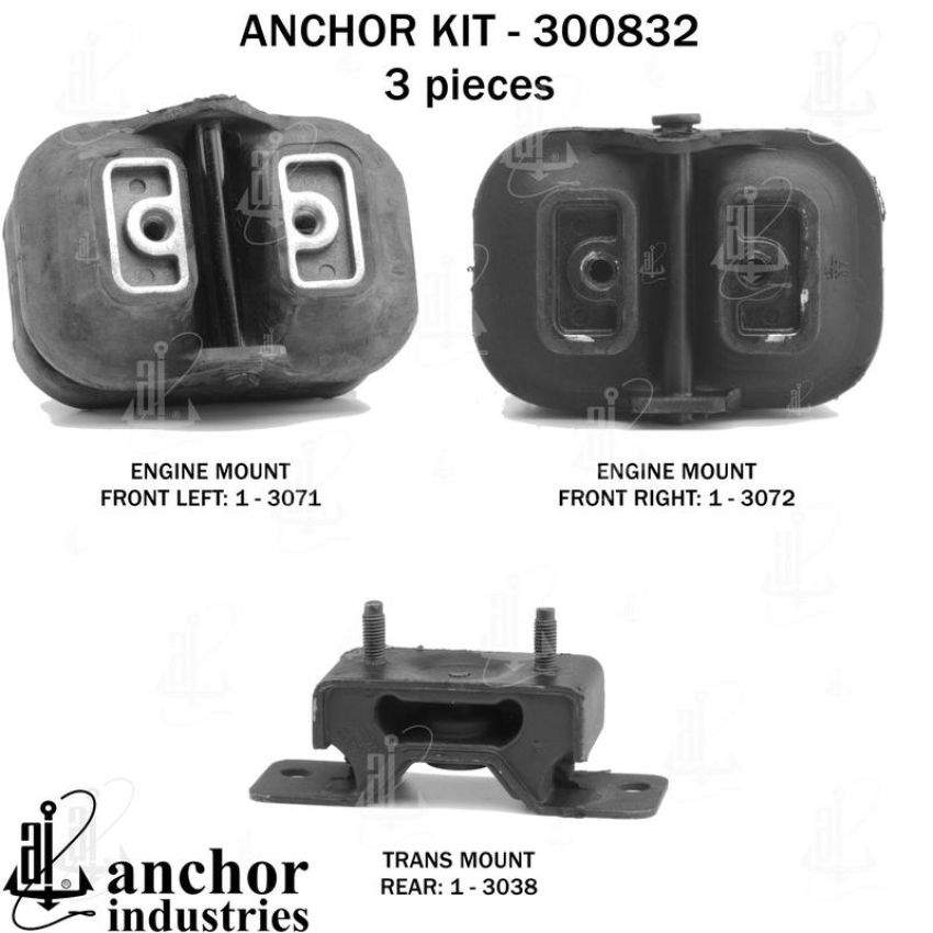 ANCHOR MOUNTS 300832 ENGINE MNT KIT