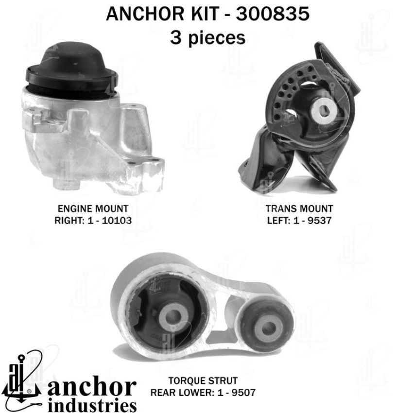 ANCHOR MOUNTS 300835 ENGINE MNT KIT
