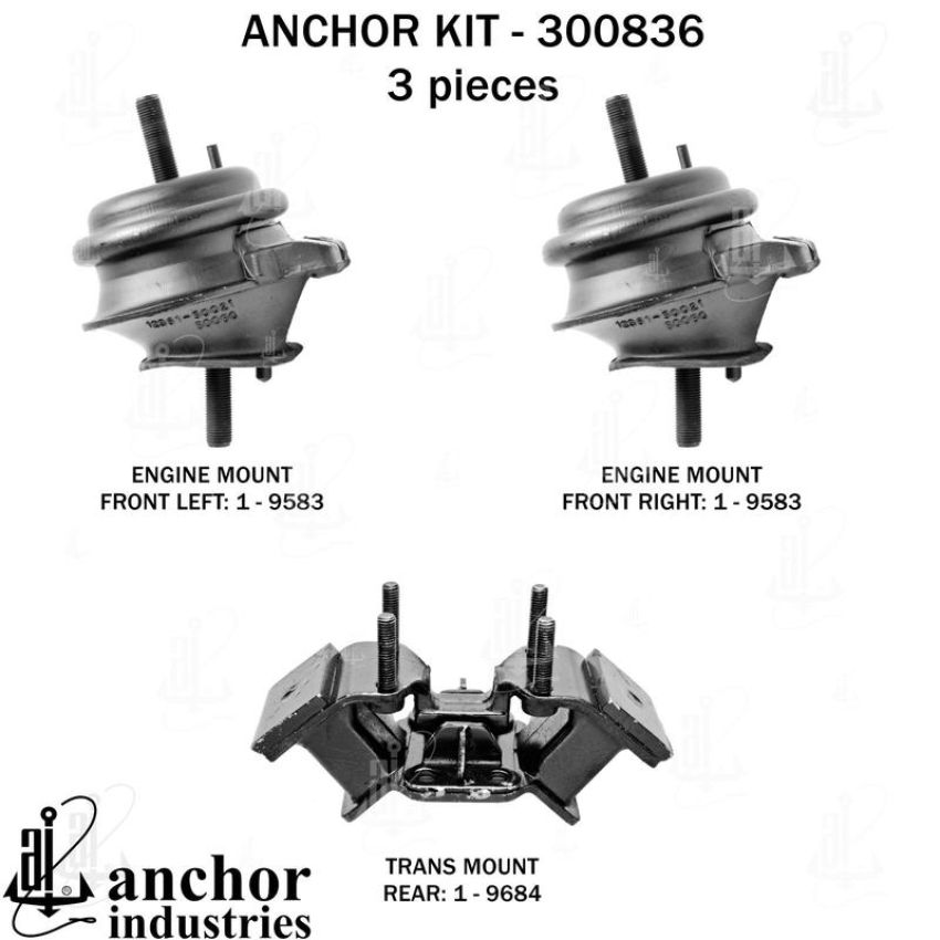 ANCHOR MOUNTS 300836 ENGINE MNT KIT