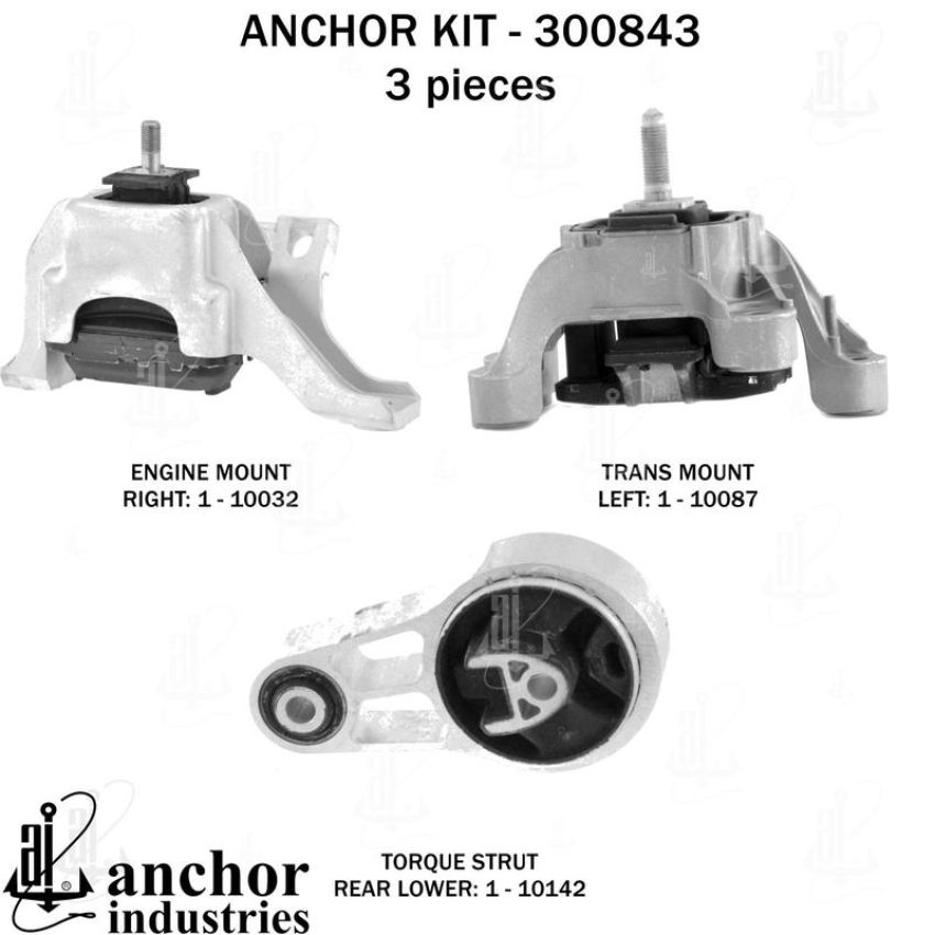 ANCHOR MOUNTS 300843 ENGINE MNT KIT