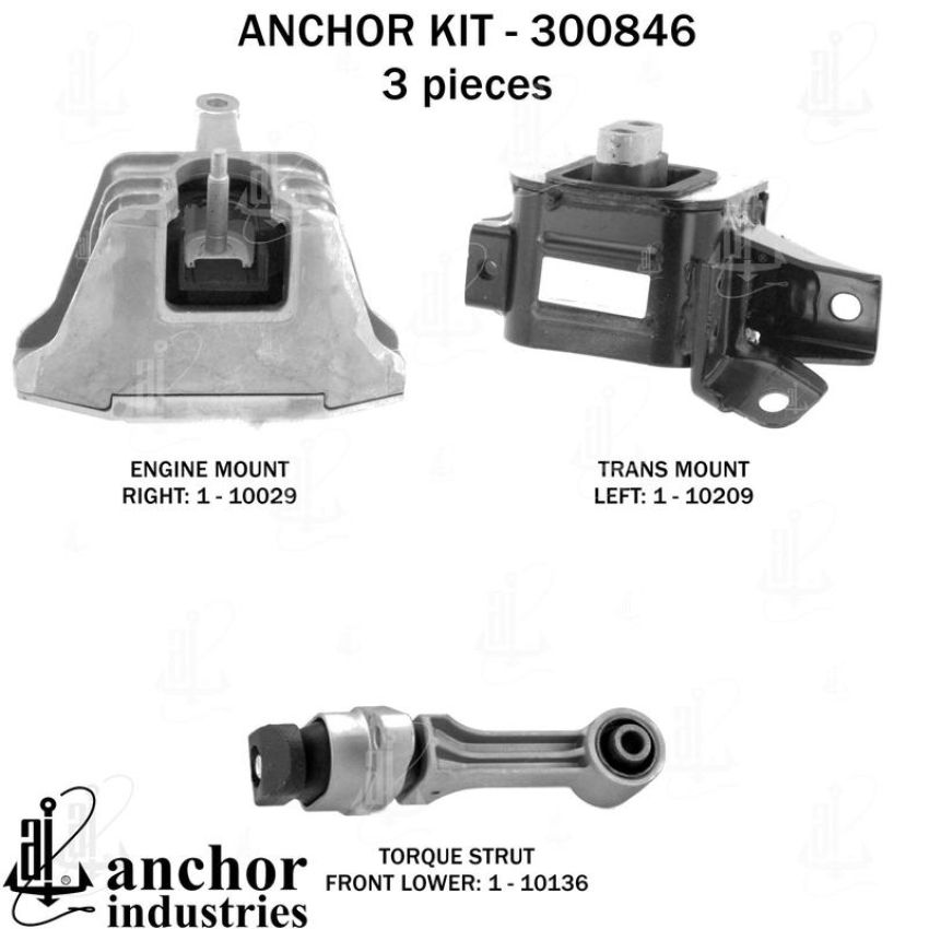 ANCHOR MOUNTS 300846 ENGINE MNT KIT