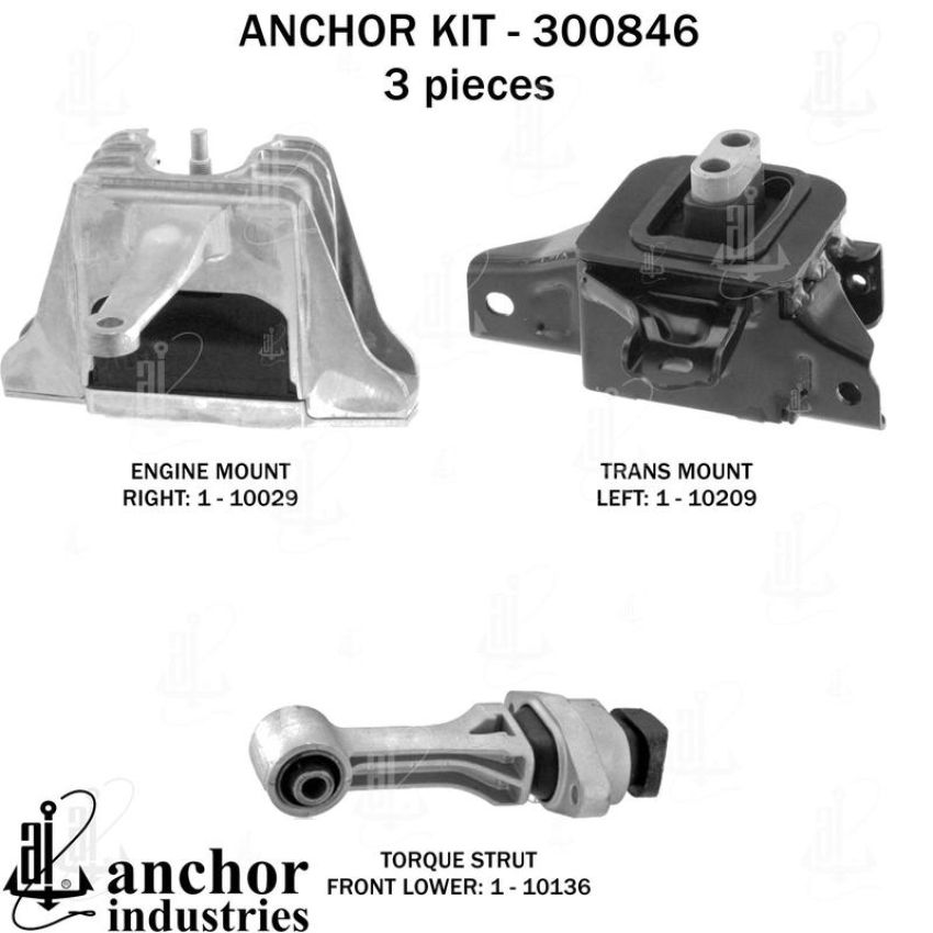 ANCHOR MOUNTS 300846 ENGINE MNT KIT