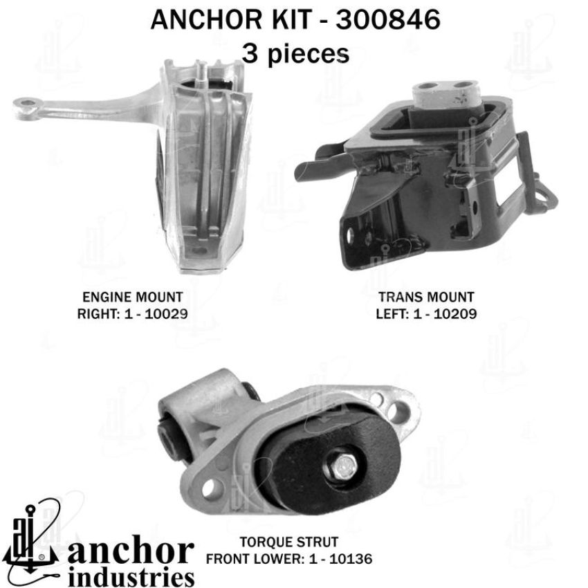 ANCHOR MOUNTS 300846 ENGINE MNT KIT