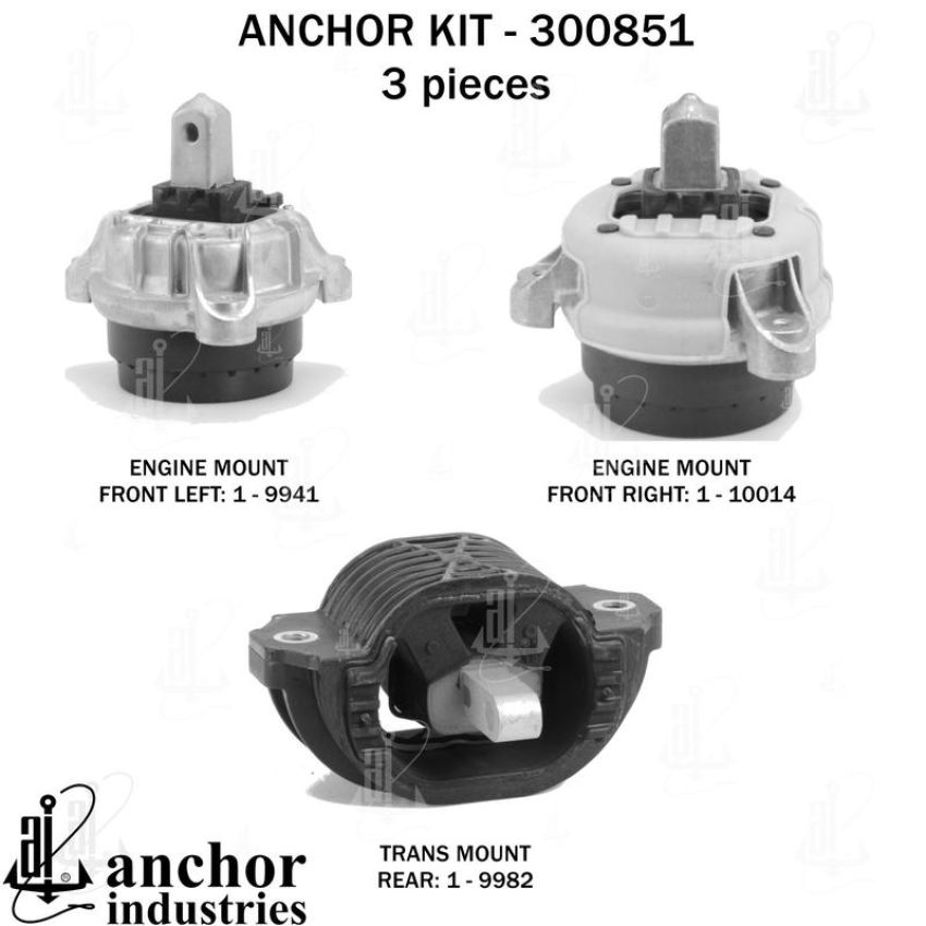 ANCHOR MOUNTS 300851 ENGINE MNT KIT
